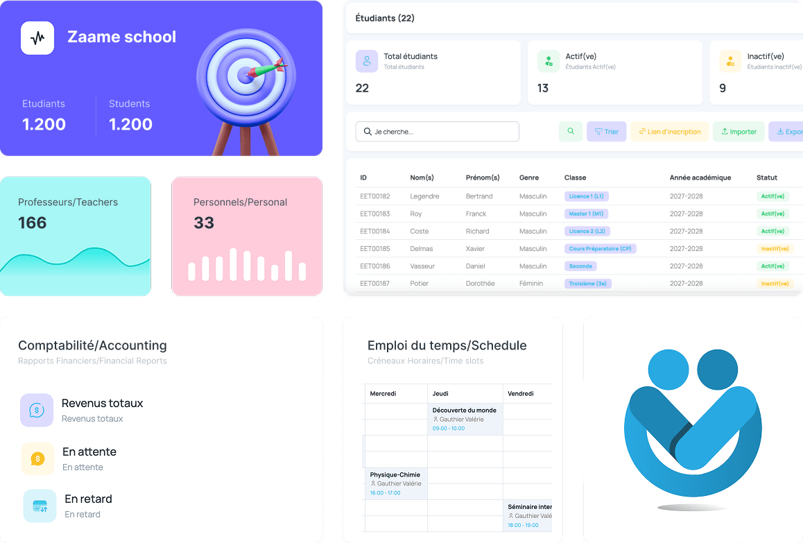 Zaame : Logiciel de gestion scolaire gratuit | Inscrivez-vous